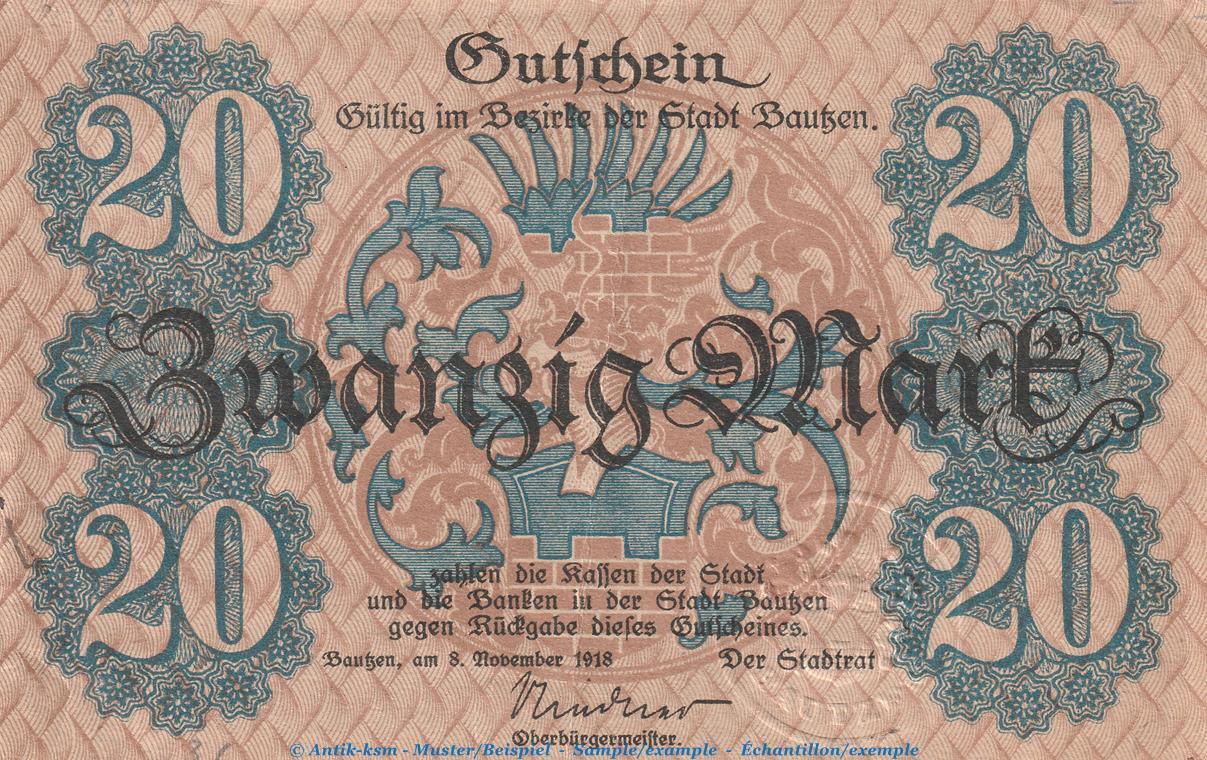 Gro Notgeld De Mk Notgeld Stadt Bautzen Mark Schein In Gbr E