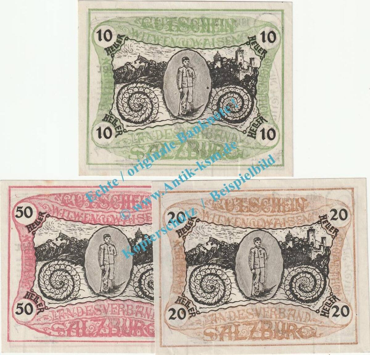 Notgeld AT 3 Scheine Kpl Salzburg Notgeld Set Mit 3 Scheinen In Kfr