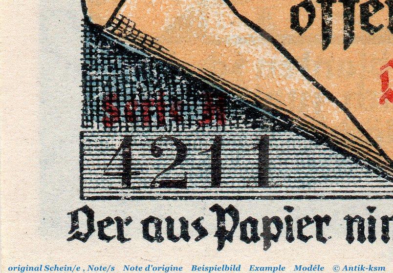 Seriennotgeld Deutschland 50 Pfennig Roter Stempel O D 1921 Notgeld