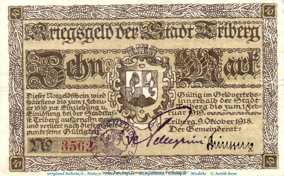 Gro Notgeld Deutschland Banknote Der Stadt Triberg Mark Schein In