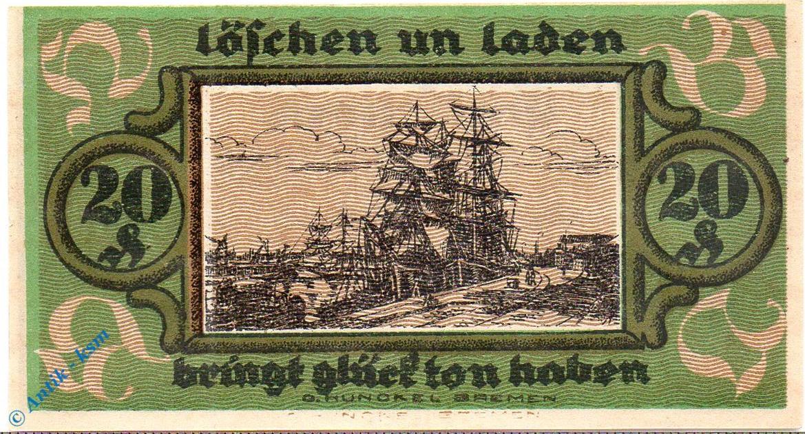 Seriennotgeld Deutschland Notgeld Bremen Hafenbetriebsverein