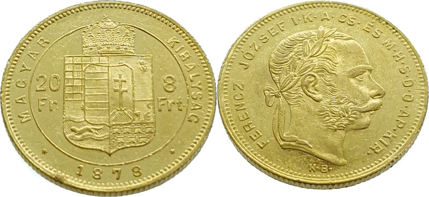 Hungary Francs Forint Franz Joseph I Gold Extremely Fine