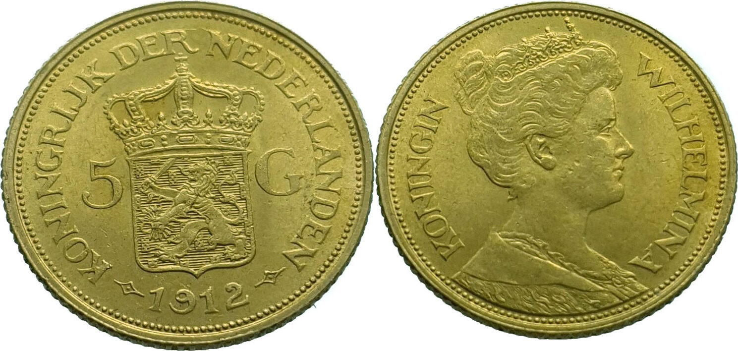 Nederland Gulden Wilhelmina Gold Extremely Fine Ma Shops