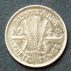 Australien 3 Pence S.24 / 925er Silber, 1,4g / George VI. - Drei Weizenähren
