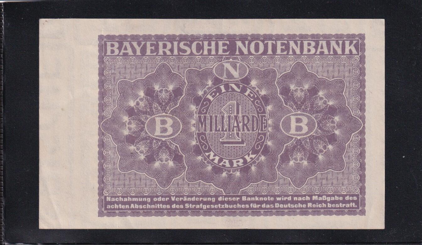 Bayern Bayerische Notenbank 1 Mrd Mark 1923 Länderbank BAY 17 EF