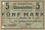 Deutsches Reich, Sachsen, 5 Mark Glashütte Stadtgirokasse