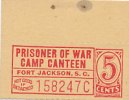 USA, Kriegsgefangenenlager, 5 Cent Fort Jackson, für Deutsche Kriegsgefangene im II.Weltkrieg,