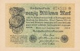 Deutsches Reich, 20 Mio.Mark Ro.107c, Wz.Rauten liegend, KN 6 stellig, FZ:AR,