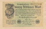 Deutsches Reich, 20 Mio.Mark Ro.107c, Wz.Rauten stehend, KN 6 stellig, FZ:AR,
