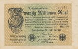 Deutsches Reich, 20 Mio.Mark Ro.107f, Wz.Wellen, KN 6 stellig, FZ:HM,
