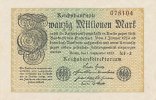Deutsches Reich, 20 Mio.Mark Ro.107f, Wz.Wellen, KN 6 stellig, FZ:NF,