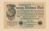 Deutsches Reich, 20 Mio.Mark Ro.107g, Wz.Gitter, KN 6 stellig, FZ:PG,