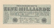 Deutsches Reich, 1 Mrd.Mark Ro.119b Wz.Kreuzblüten, ohne FZ