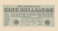 Deutsches Reich, 1 Mrd.Mark Ro.119b Wz.Kreuzblüten, ohne FZ