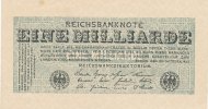 Deutsches Reich, 1 Mrd.Mark Ro.119b Wz.Kreuzblüten, ohne FZ