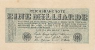 Deutsches Reich, 1 Mrd.Mark Ro.119b Wz.Kreuzblüten, ohne FZ