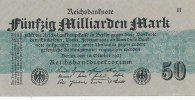 Deutsches Reich, 50 Mrd.Mark Ro.122b Papier grau, mit FZ:H