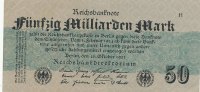 Deutsches Reich, 50 Mrd.Mark Ro.122b Papier grau, mit FZ:H