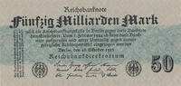 Deutsches Reich, 50 Mrd.Mark Ro.122c Papier grau, ohne FZ