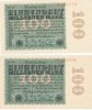 Deutsches Reich, Weimarer Republik 100 Mio.Mark Ro.106m und 106r, Rarität Wz.Hakensterne wechselt zu Wz.Ringe