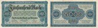 Deutsches Reich, Sachsen, 5000 Mark Dresden, Sächsische Bank,