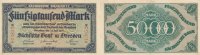 Deutsches Reich, Sachsen, 50ooo Mark Dresden, Sächsische Bank,