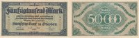 Deutsches Reich, Sachsen, 50ooo Mark Dresden, Sächsische Bank,