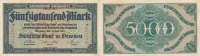 Deutsches Reich, Sachsen, 50ooo Mark Dresden, Sächsische Bank,
