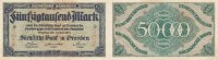 Deutsches Reich, Sachsen, 50ooo Mark Dresden, Sächsische Bank,