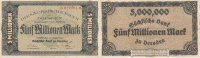Deutsches Reich, Sachsen, 5 Mio.Mark Dresden, Sächsische Bank,