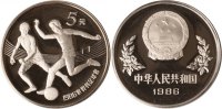 China 5 Yuan China, 5 Yuan, Zwei Fußballspieler, 1986, PP