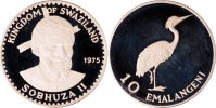 Swasiland 10 Emalangeni Swasiland, 10 Emalangeni, 1975, Goliathreiher, PP