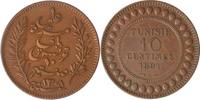 Tunesien 10 Centimes Tunesien, 10 Centimes, 1891, Ali, ss/vz
