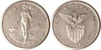 Philippinen 1 Peso Philippinen, 1 Peso, Stehende Filipina mit Amboss, 1908, ss
