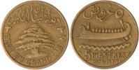 Libanon 5 Piastres Libanon, 5 Piastres, Phönizisches Kreigsschiff, 1936, vz