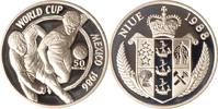 Niue 50 Dollars Niue, 50 Dollars, Fussball-WM Mexiko, Foulspiel, 1988, PP
