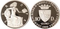 Andorra 10 Diners Andorra, 10 Diners, Göttin Europa mit Blumenkorb, 1998, PP