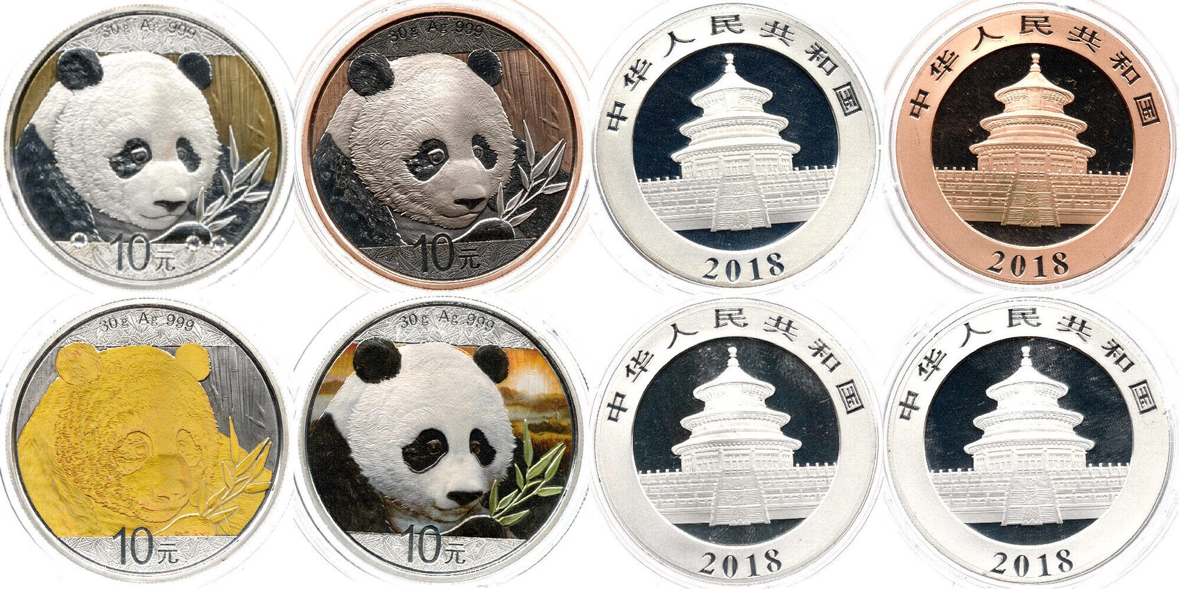 China X Yuan Panda Prestige Set Himmelstempel Neuwertig In