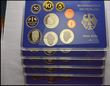 Bundesrepublik Deutschland 5x 12 68 DM 1992 A D F G J Proof MA Shops