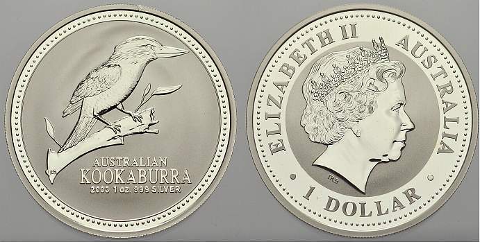 Australien 1 Dollar Kookaburra 2003 Elizabeth II Seit 1952 BU MA