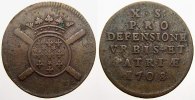 Frankreich-Lille, Stadt 10 Sols Belagerung durch Engländer und Österreicher 1708.