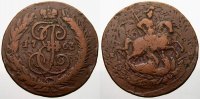 Russland Cu 2 Kopeken Zarin Katharina II. 1762-1796.