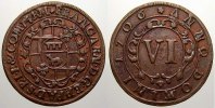 Paderborn, Bistum Cu 6 Pfennig Franz Arnold von Metternich 1704-1718.