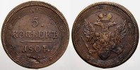 Russland 5 Kopeken Zar Alexander I. 1801-1825.