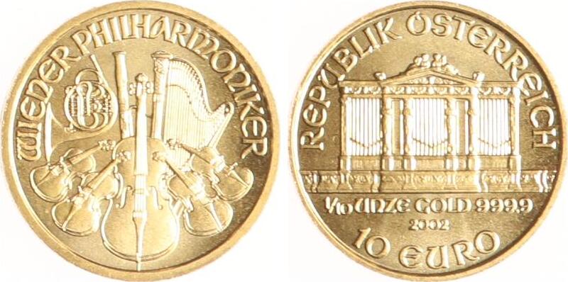 Österreich 10 Euro 2003 Wiener Philharmoniker BU MA Shops