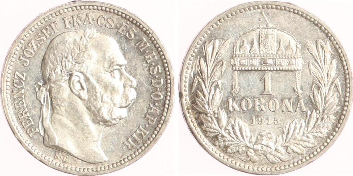 Österreich 1 Korona 1915 KB Franz Joseph I 1848 1916 UNC MA Shops