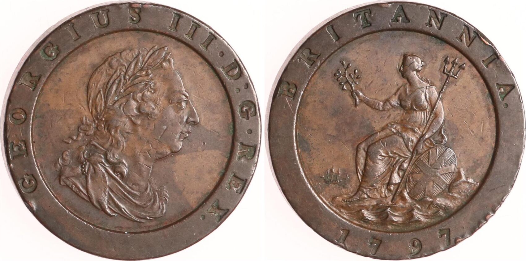 Großbritannien 2 Pence 1797 Georg III 1760 1820 EF MA Shops