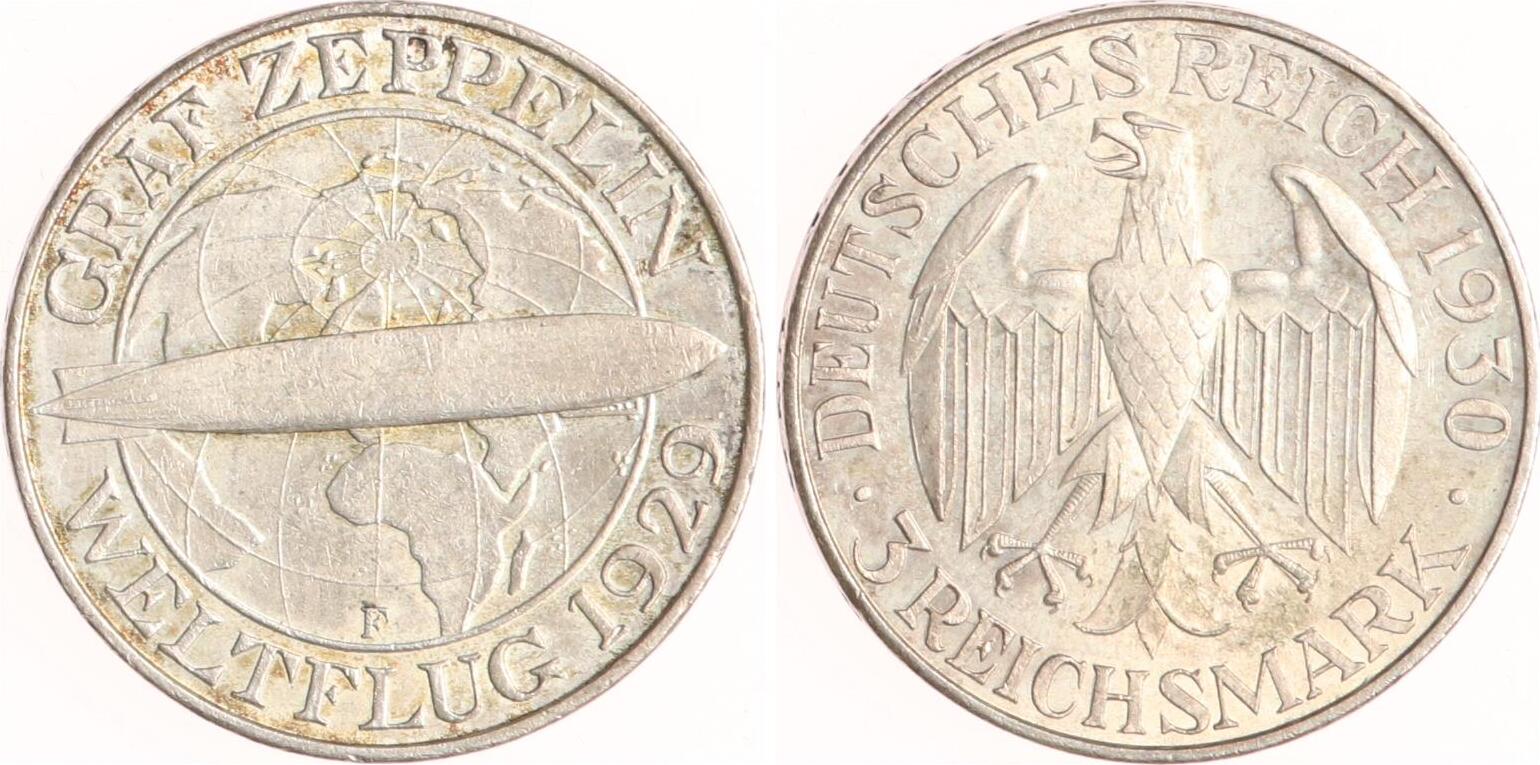 Weimarer Republik Reichsmark F Zeppelin Vf Ef Ma Shops