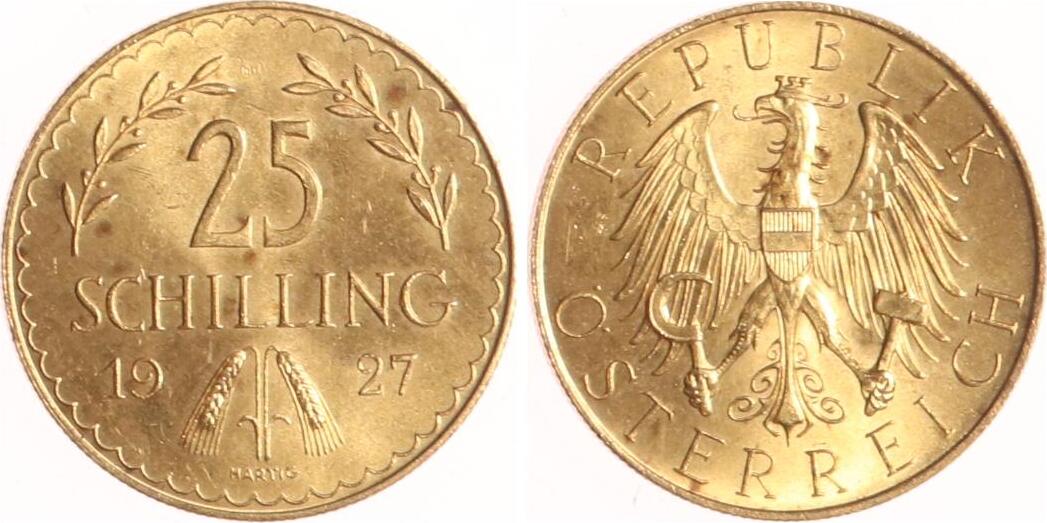 Österreich 25 Schilling 1927 1 Republik UNC MA Shops