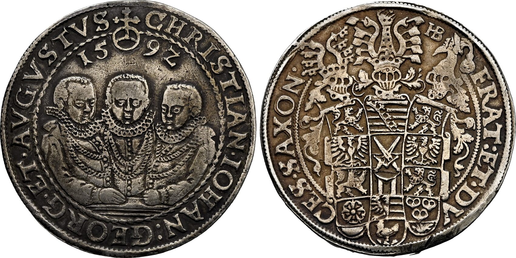 Sachsen Kurf Rstentum Reichstaler Hb Christian Ii Johann Georg